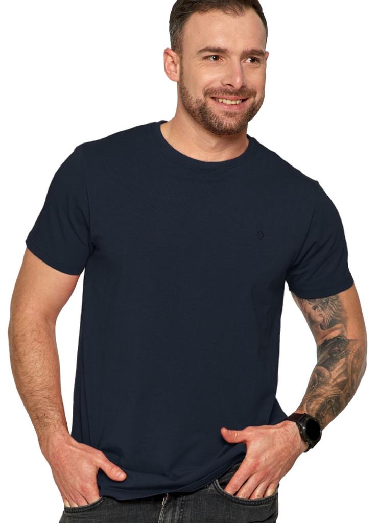 Klasyczny T-shirt męski idealny do casualowych stylizacji - granatowy