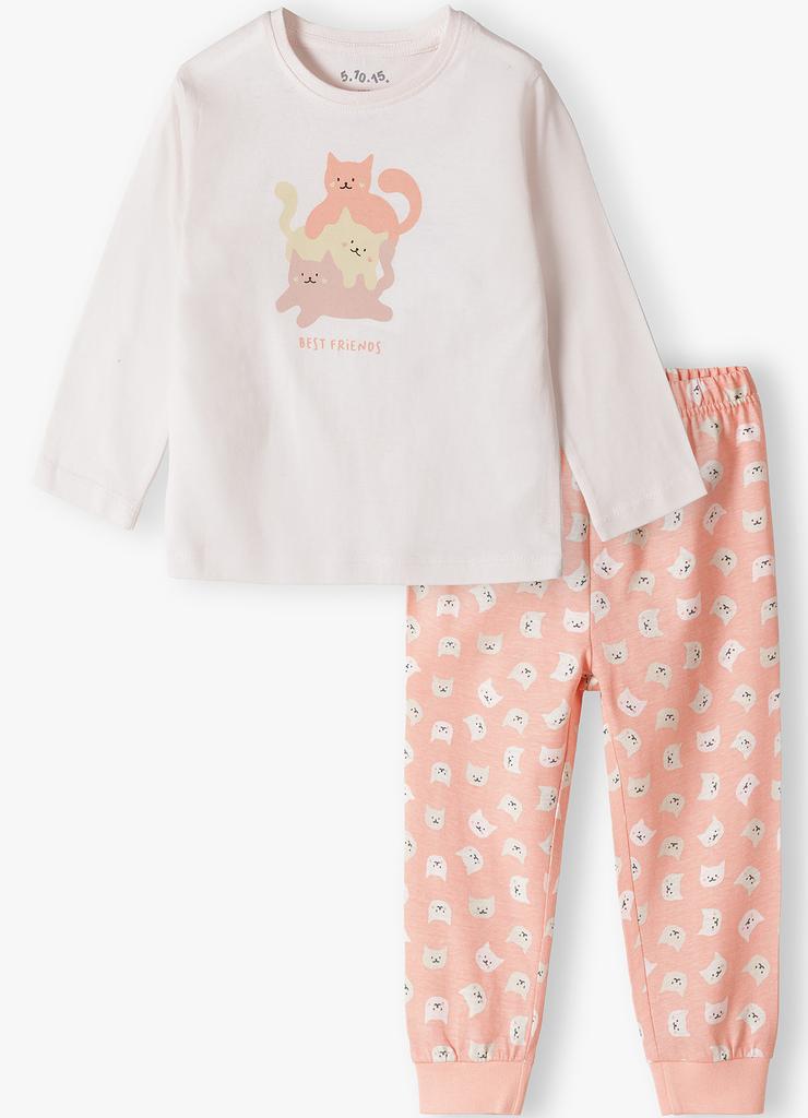 Różowa dzianinowa piżama dla dziewczynki - 5.10.15.