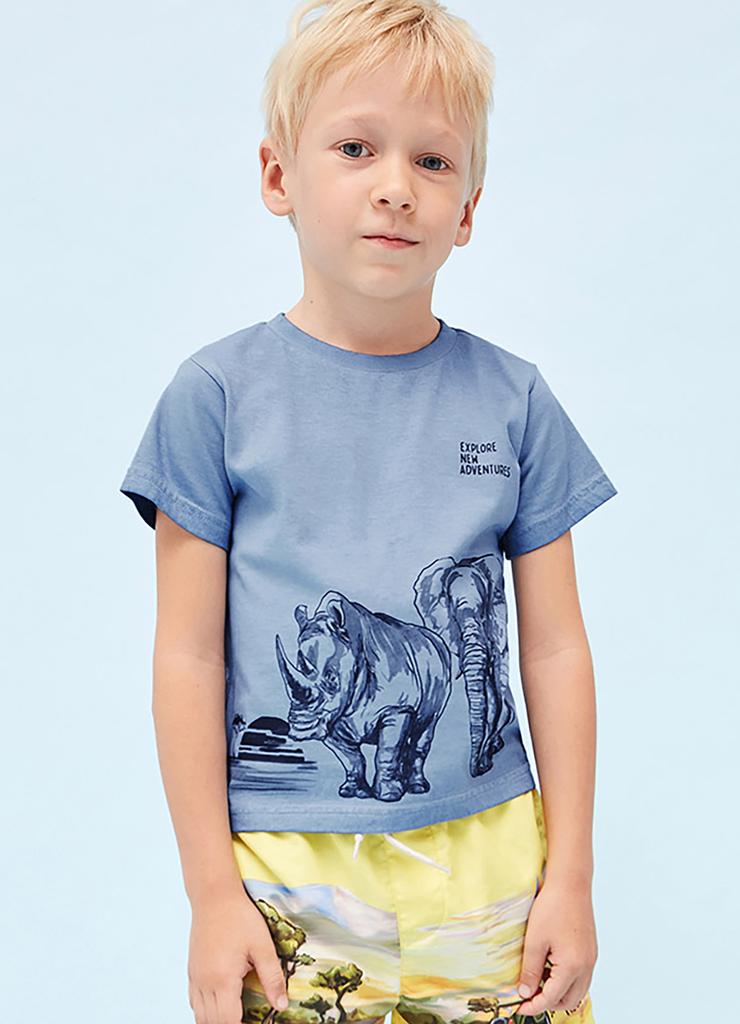 T-shirt dla chłopca Mayoral - niebieski