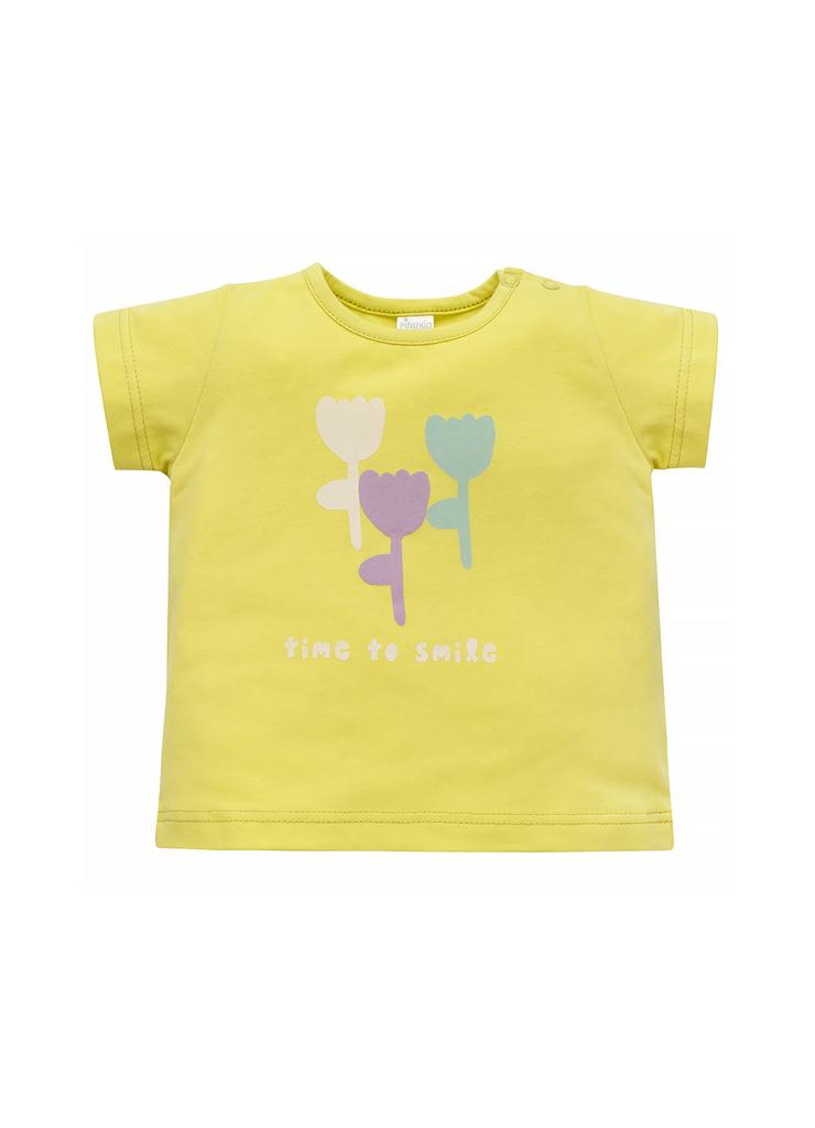 Koszulka niemowlęca z kwiatkami żółta