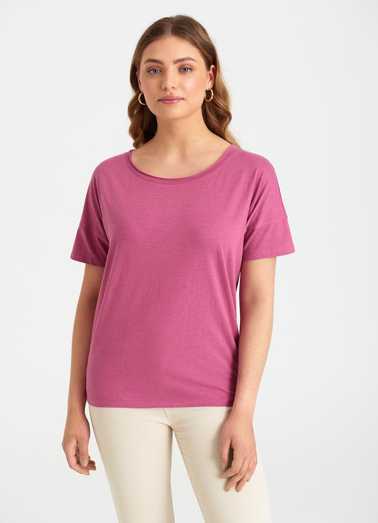 T-shirt damski klasyczny różowy