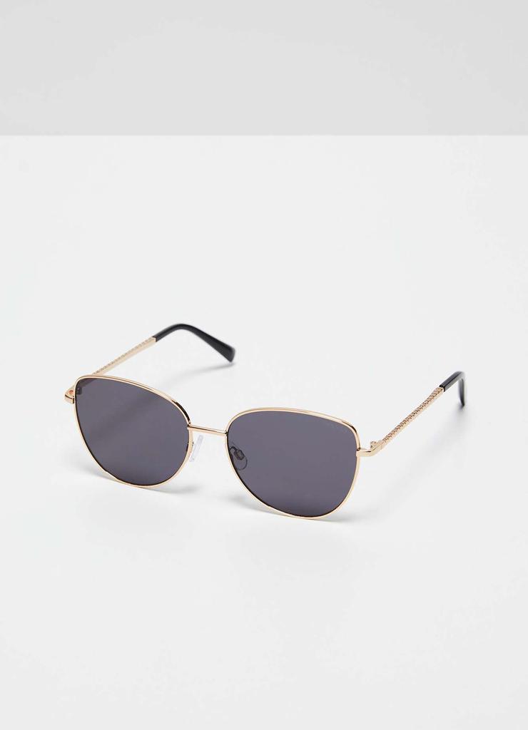 Okulary przeciwsłoneczne z metalowymi złotymi oprawkami