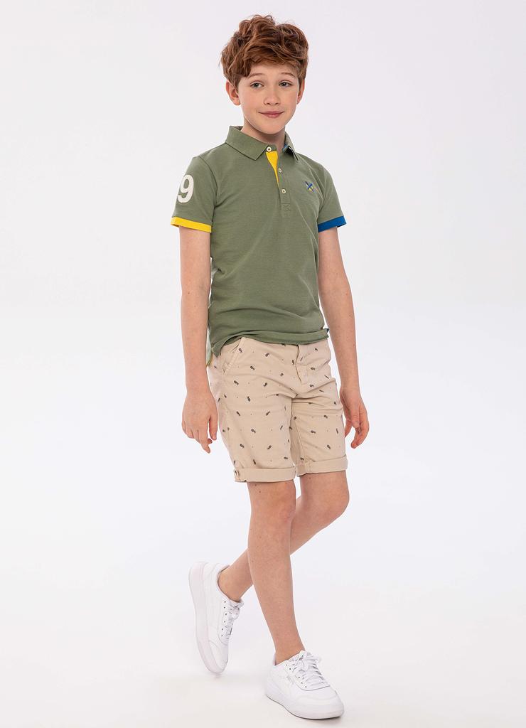 Zielona bluzka polo z krótkim rękawem dla chłopca