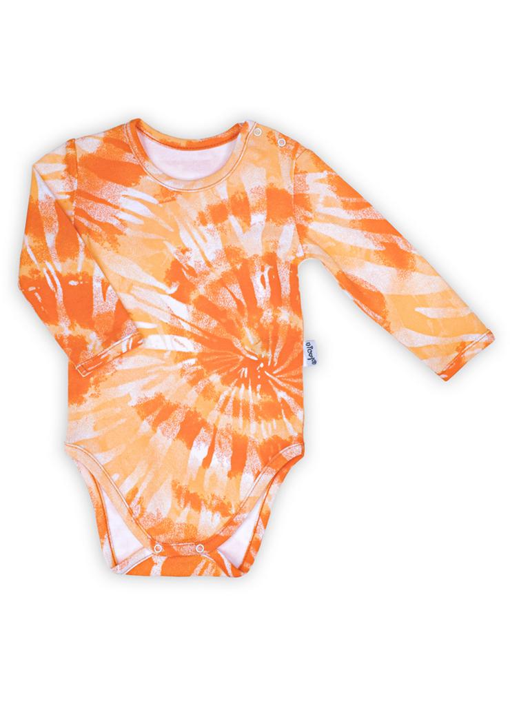 Bawełniane body niemowlęce we wzory pomarańczowe