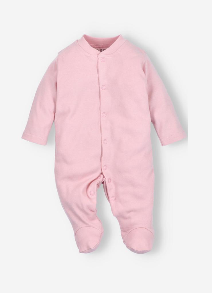 Pajac niemowlęcy z bawełny organicznej dla dziewczynki różowy