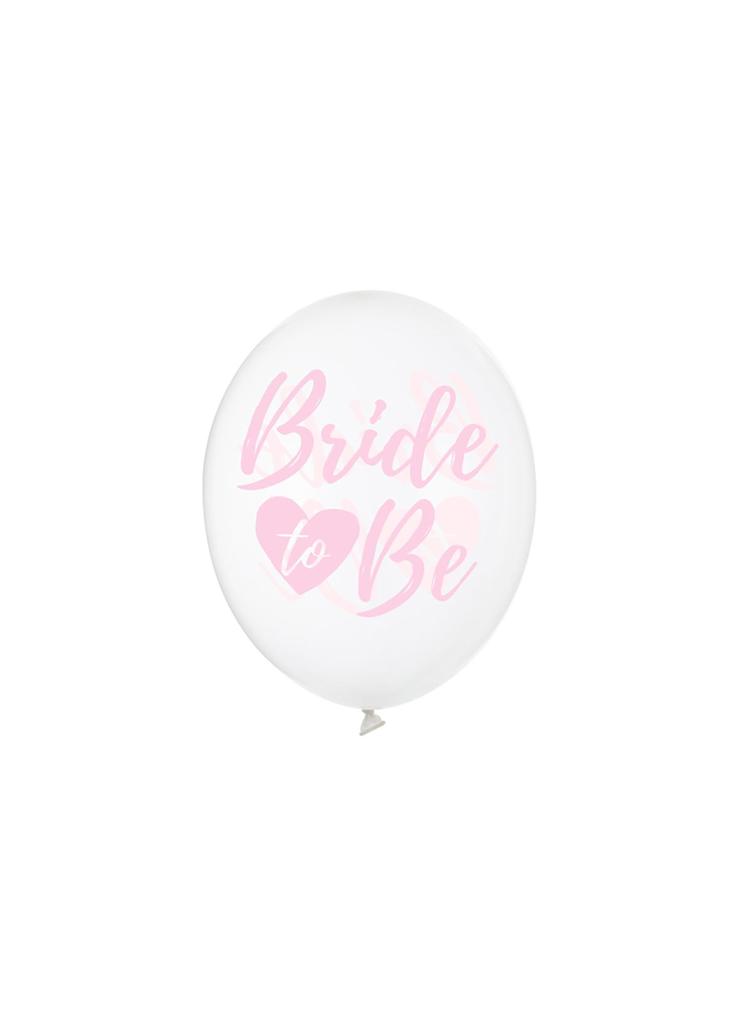 Balony Strong - Crystal Clear z różowym nadrukiem "Bride to be" 6 szt.