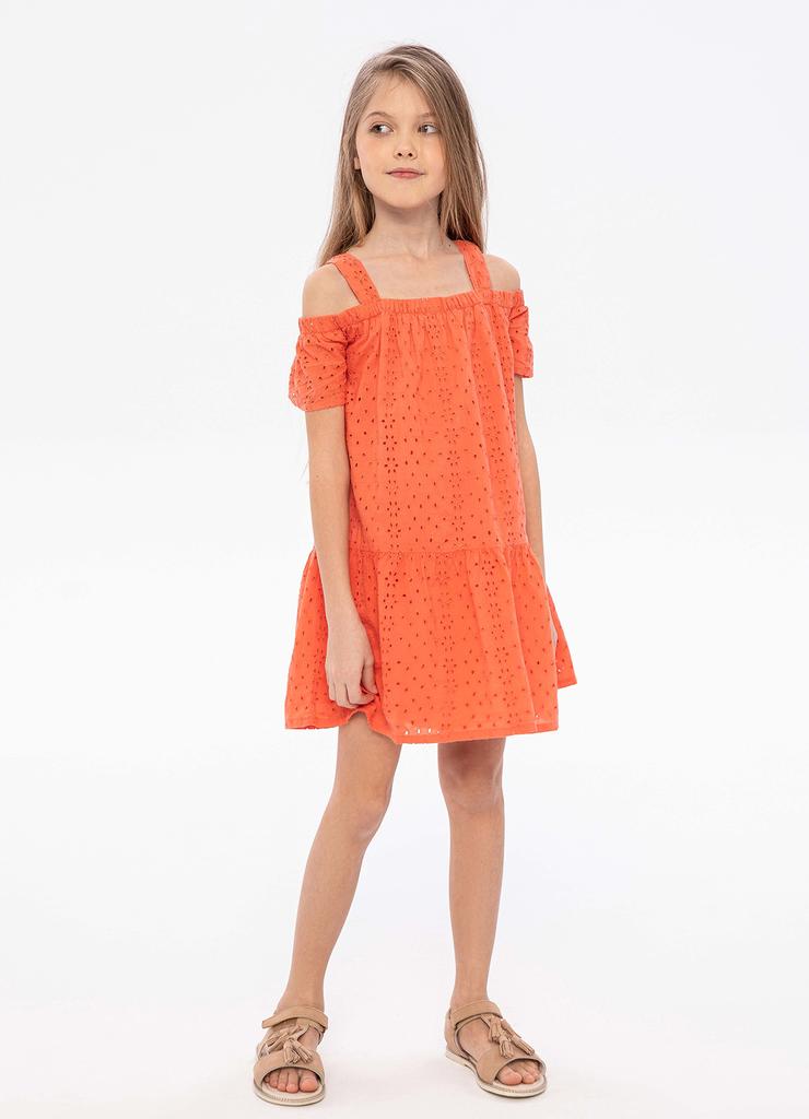 Sukienka dziewczęca haftowana  na lato z bawełny