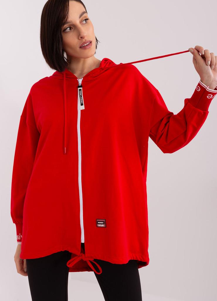 Damska bluza z kapturem czerwony