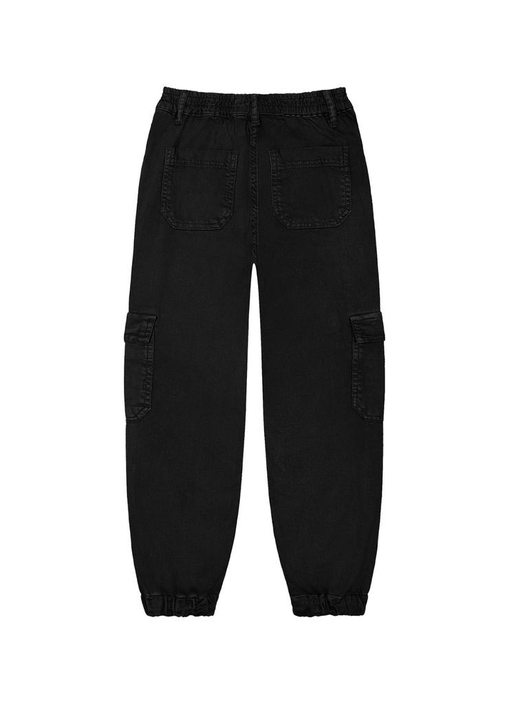 Czarne spodnie typu bojówki dla dziewczynki