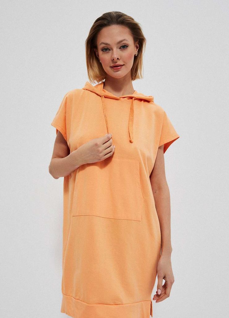 Luźna bawełniana sukienka pomarańczowa