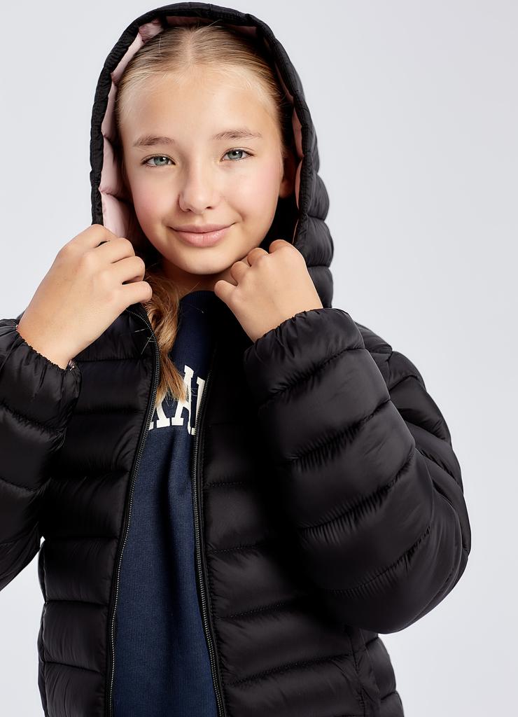 Czarna pikowana, lekka kurtka przejściowa dla dziewczynki - Limited Edition