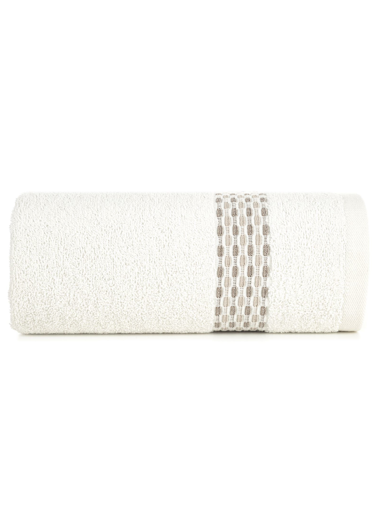 Kremowy ręcznik ze zdobieniami 70x140 cm