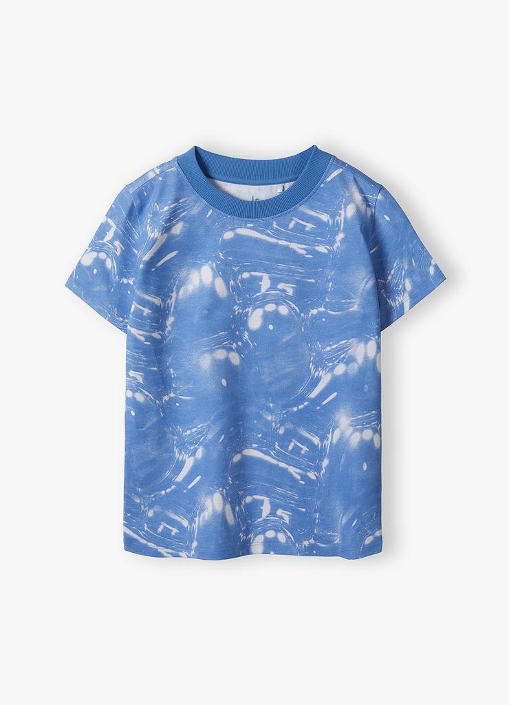 Niebieski bawełniany t-shirt dla chłopca - Lincoln&Sharks
