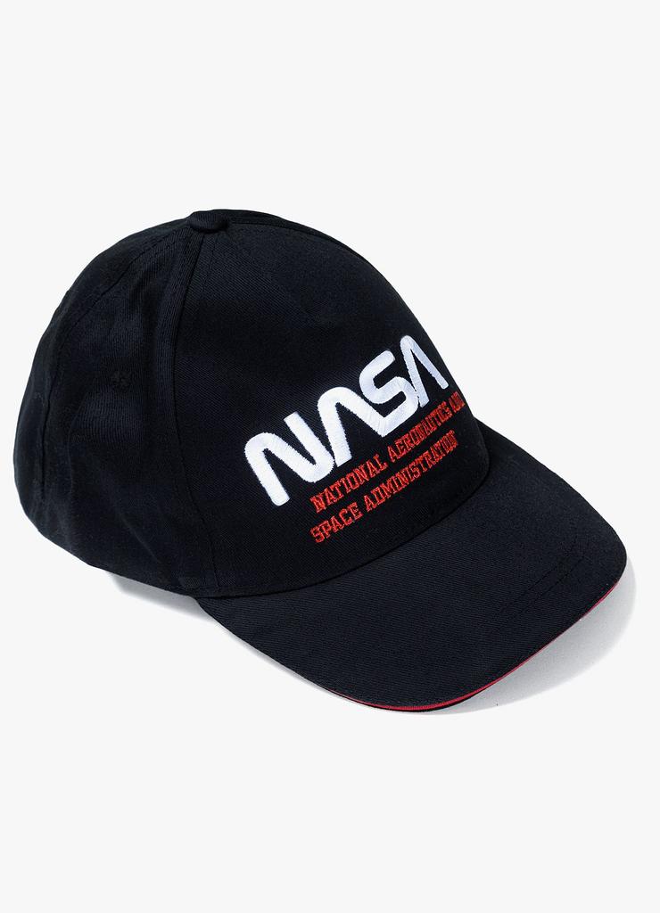 Bawełniana czapka chłopięca z daszkiem NASA - czarna
