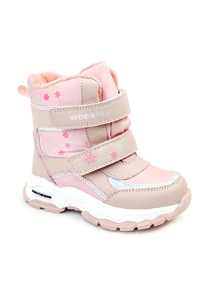 Weestep różowe buty zimowe dla dziewczynki na rzep