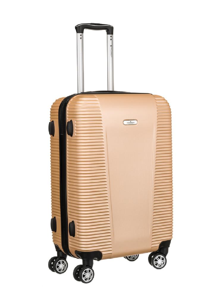 Mała walizka kabinowa z tworzywa ABS+ — Peterson beżowa