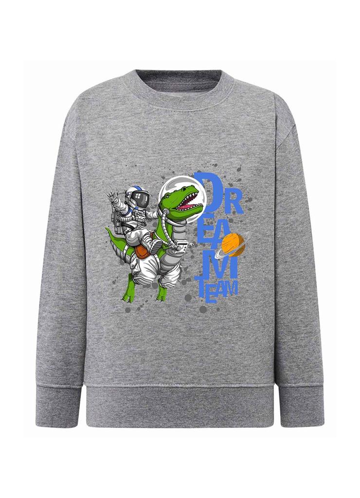 Dzianinowa bluza nierozpinana szara Astronauta & Dinozaur