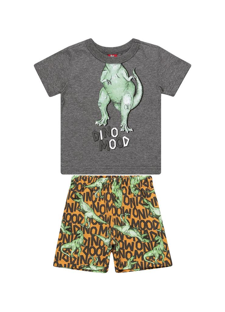 Komplet chłopięcy t-shirt z dinozaurem i spodenki