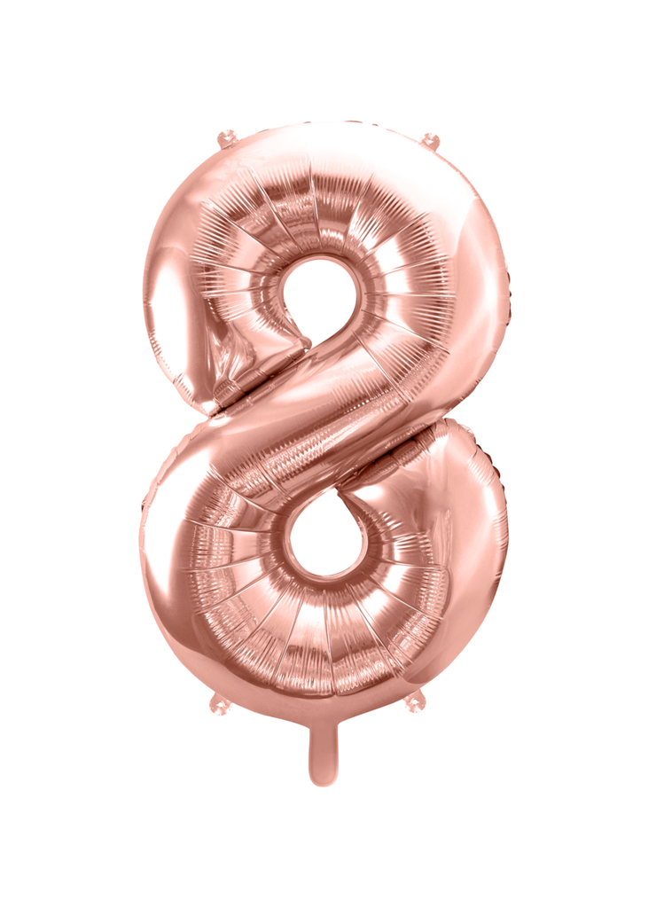 Balon foliowy metalizowany Cyfra ''8'' w kolorze różowego złota