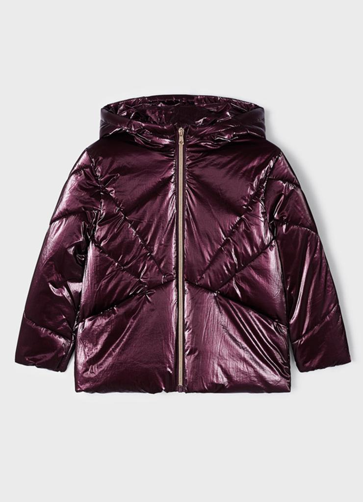 Fioletowa pikowana kurtka dziewczęca zimowa