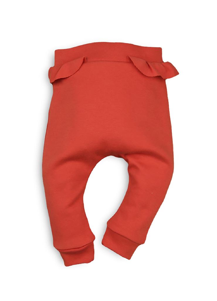 Spodnie niemowlęce z bawełny organicznej czerwone