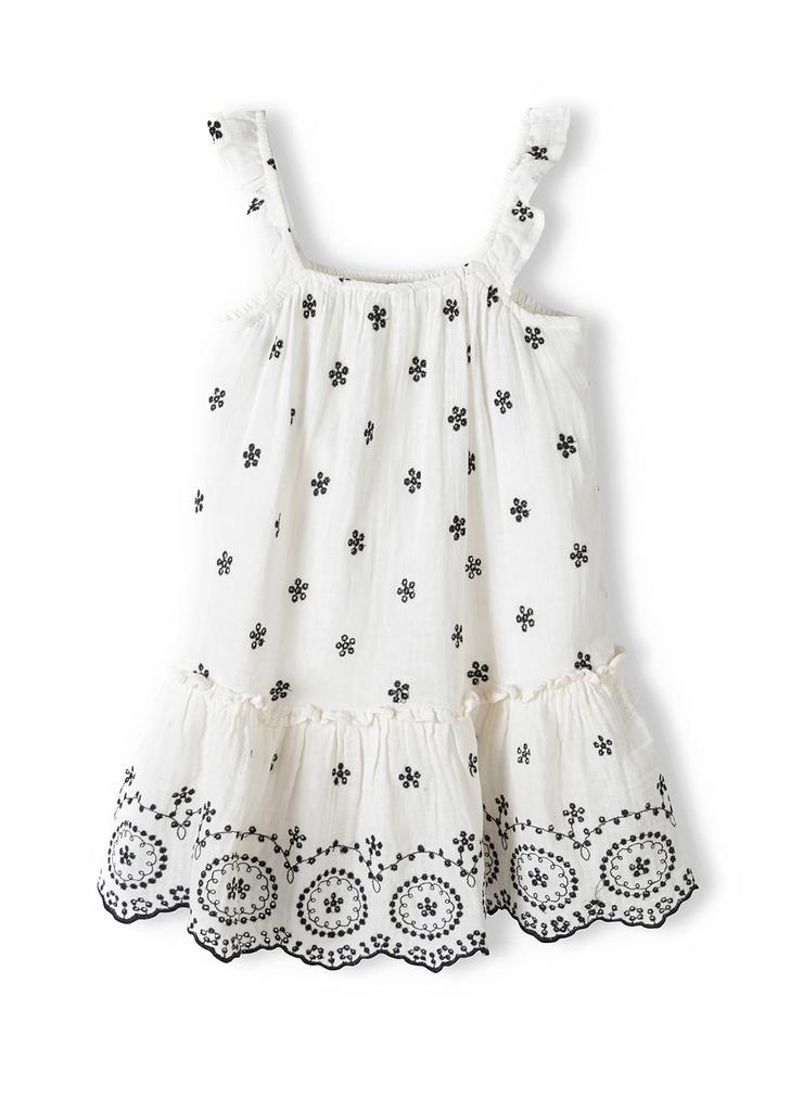 Biała letnia sukienka niemowlęca haftowana