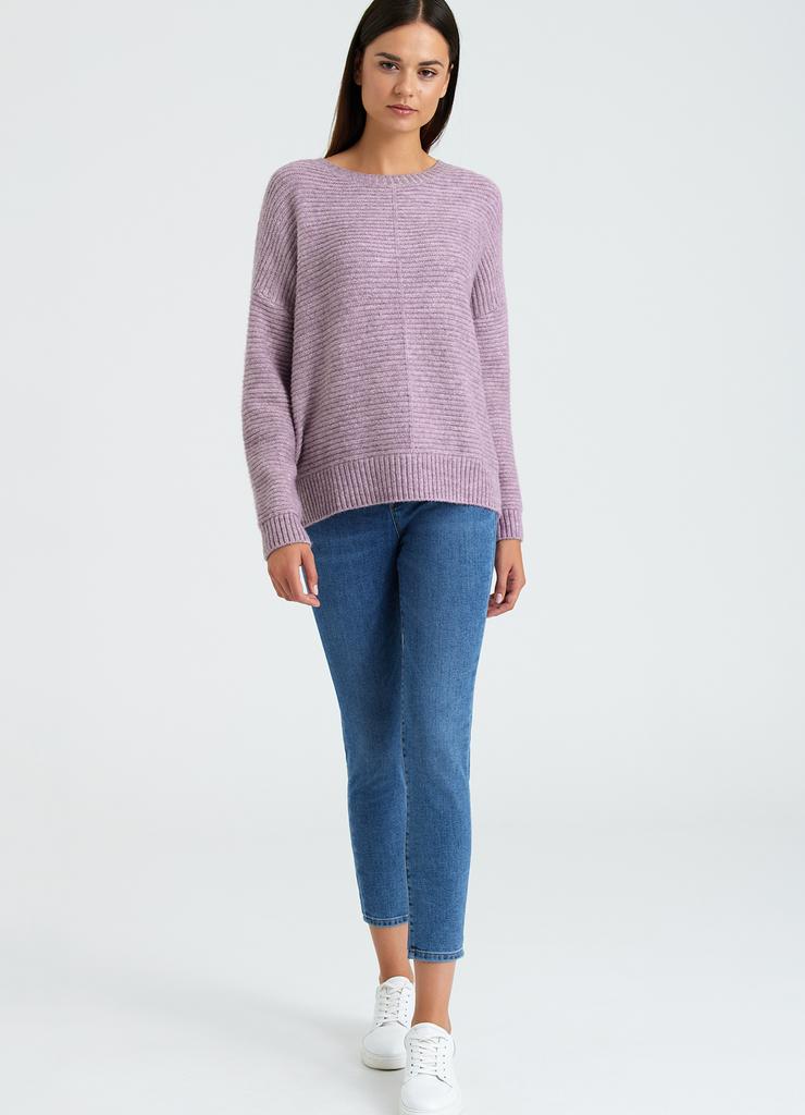 Luźny fioletowy sweter damski - Greenpoint