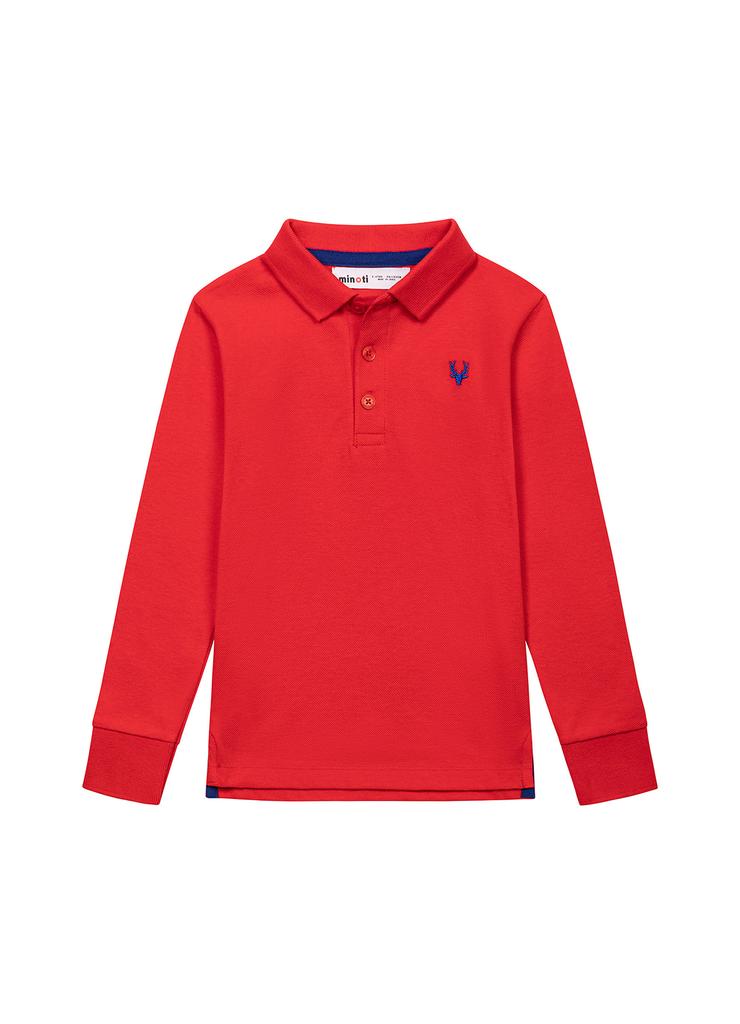 Bawełniana bluzka polo dla chłopca czerwona