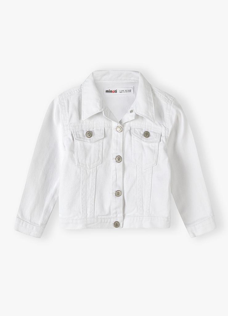 Biała kurtka jeansowa dla małej dziewczynki