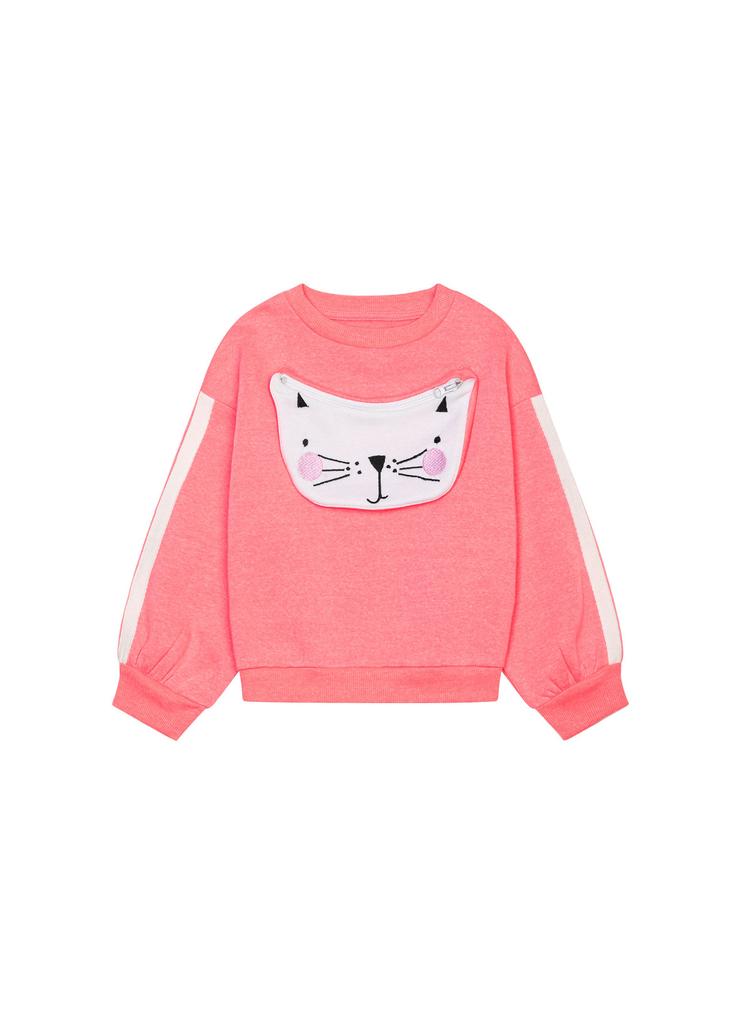 Różowa bluza dziewczęca z kotkiem