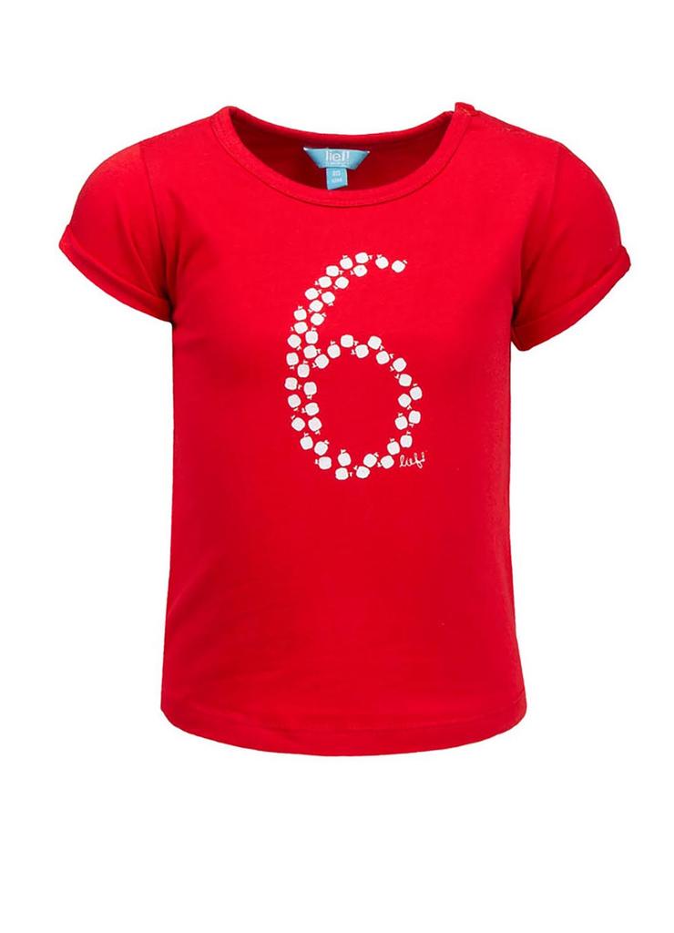 T-shirt dziewczęcy, czerwony, 6, Lief