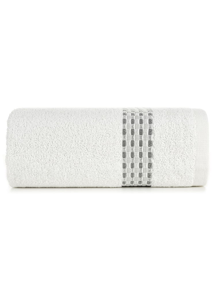 Biały ręcznik ze zdobieniami 70x140 cm