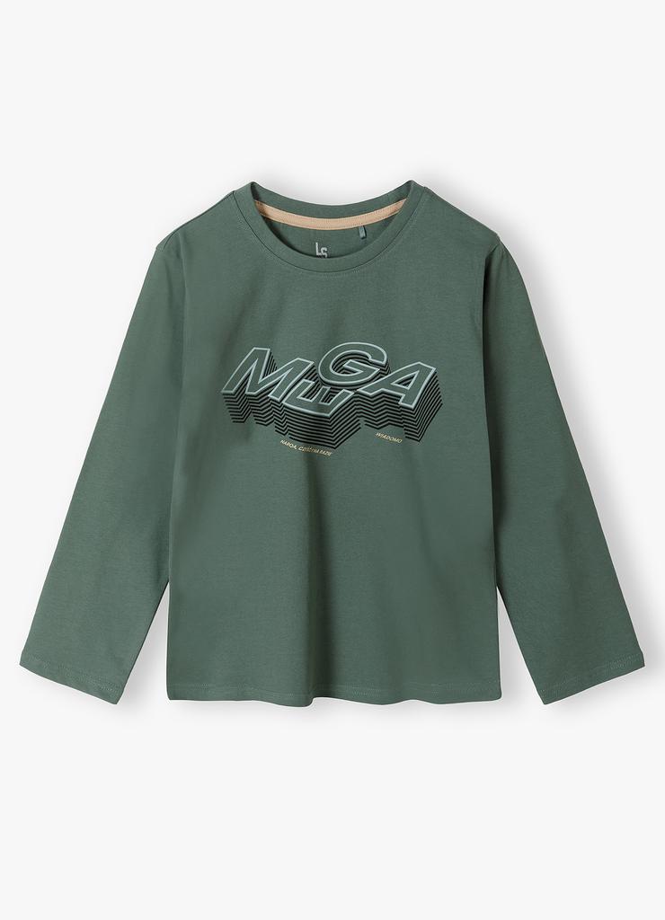 Bluzka chłopięca bawełniana zielona- MEGA