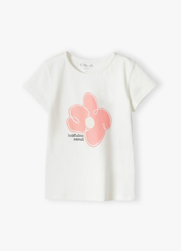 T-shirt dziewczęcy z napisem - Kwiatuszek Mamusi