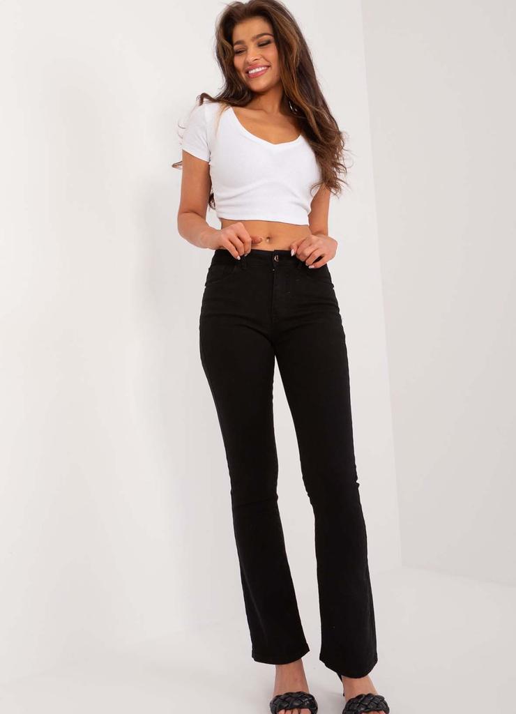 Czarne spodnie jeansowe damskie bootcut