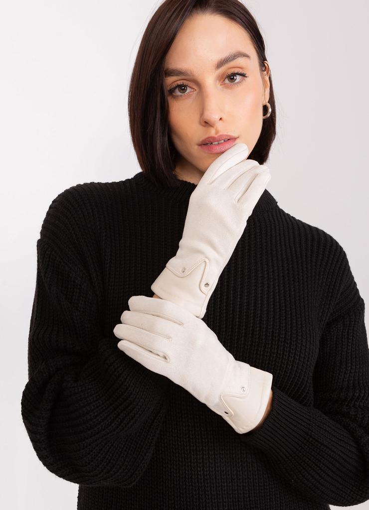Jasnobeżowe damskie rękawiczki damskie