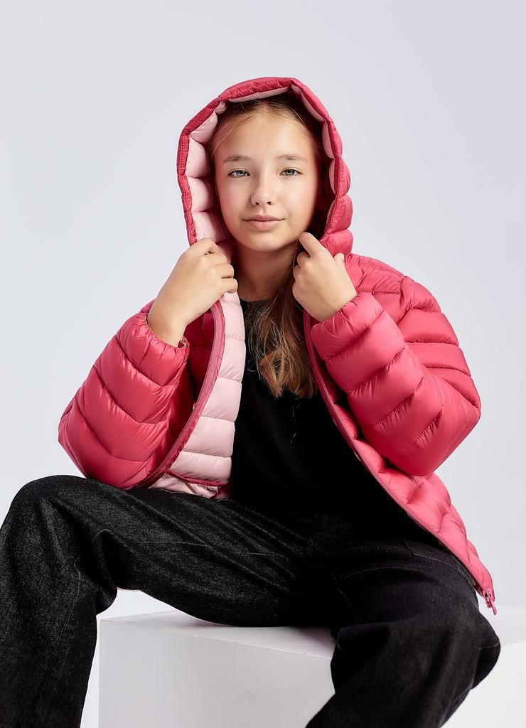 Różowa, lekka pikowana kurtka przejściowa dla dziewczynki - Limited Edition