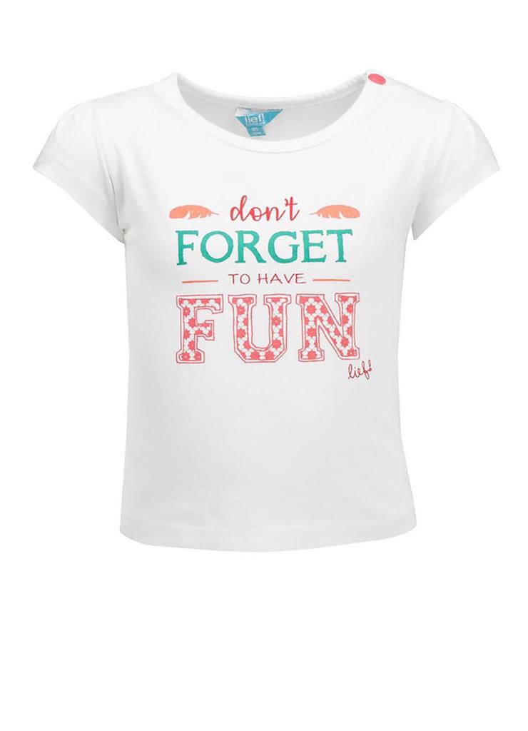 T-shirt dziewczęcy biały - Don't forget to have fun - Lief