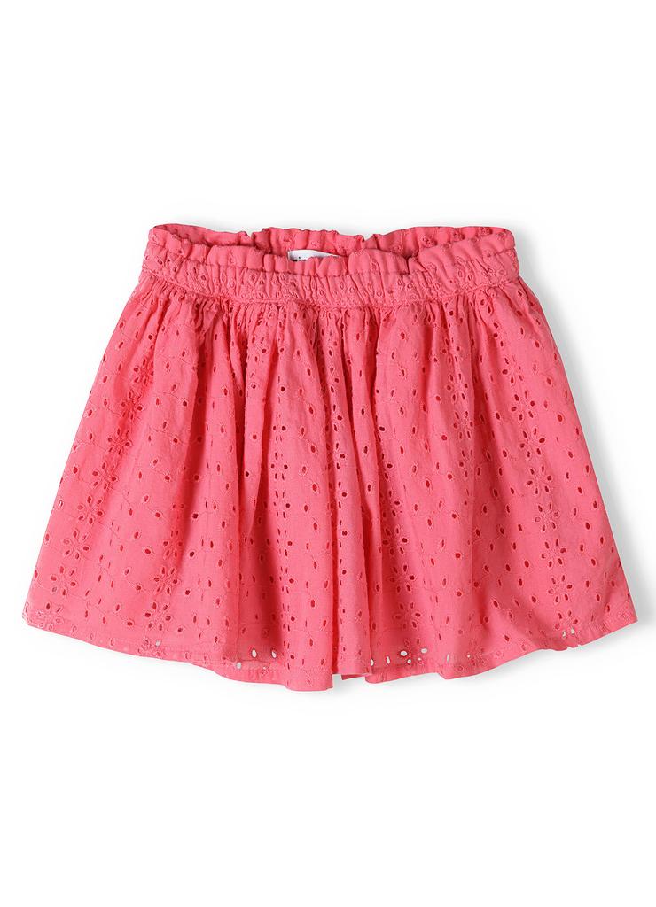 Różowa spódnica krótka dziewczęca z haftem