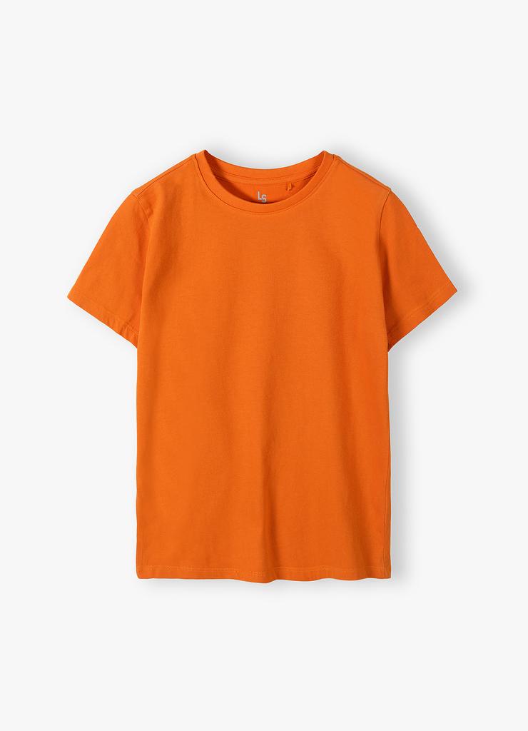 Dzianinowy pomarańczowy t-shirt - unisex