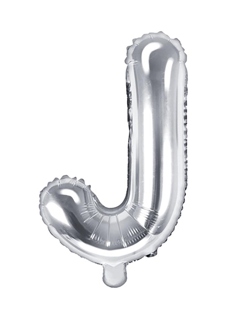 Balon foliowy Litera ''J''  35cm-  srebrny