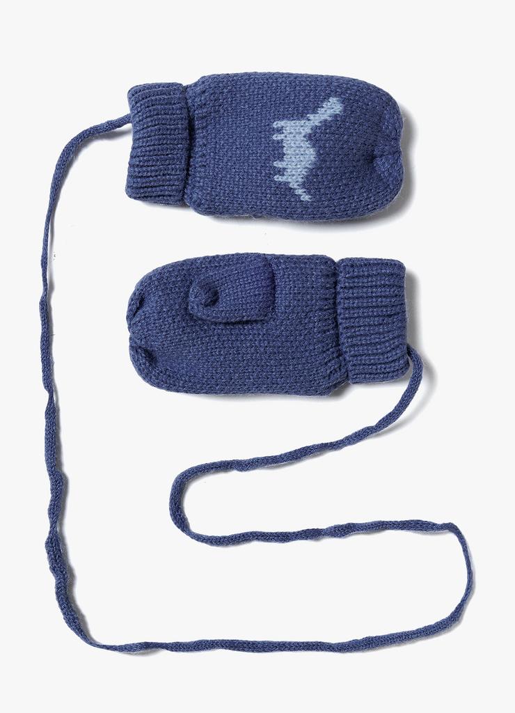 Rękawiczki niemowlęce na zimę - niebieskie w dinozaury