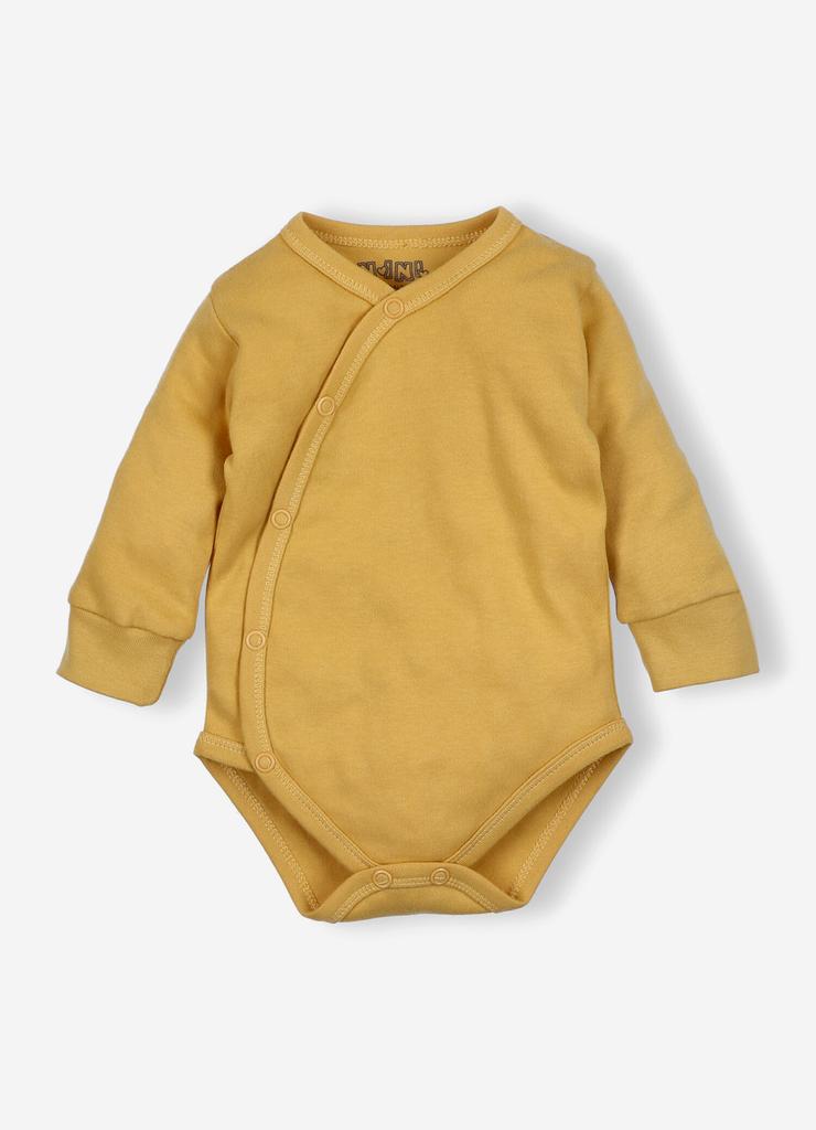 Body niemowlęce z bawelny organicznej - żółte