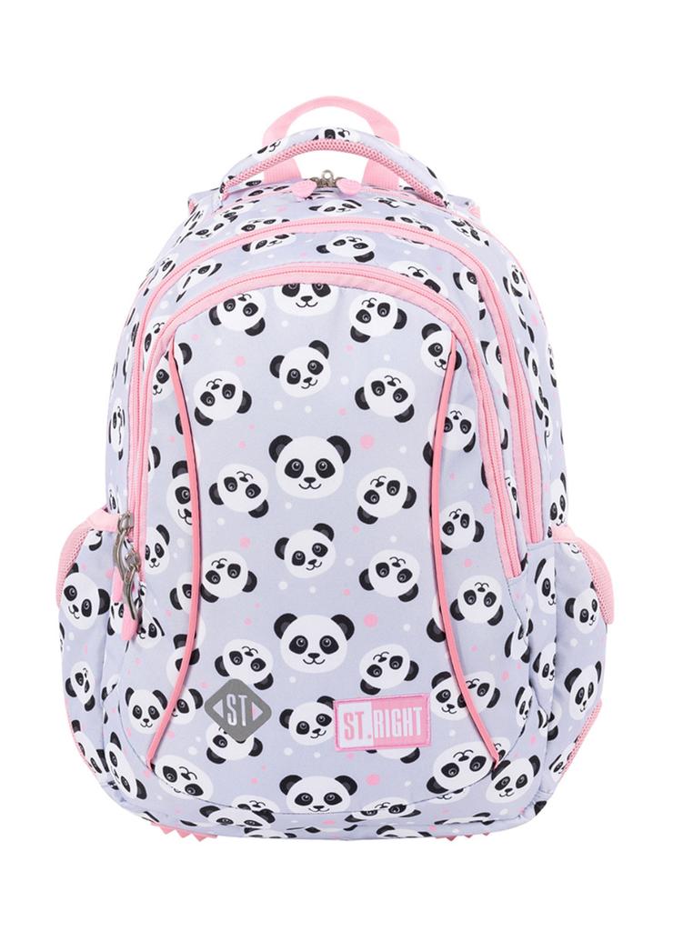 Plecak szkolny 3-komorowy Panda Grey