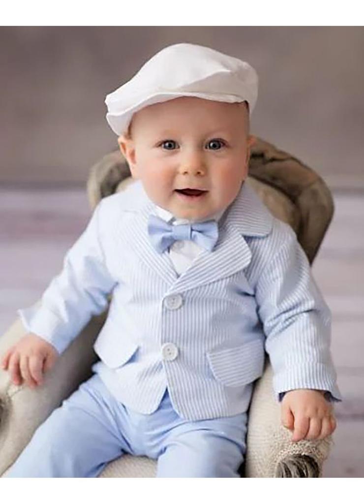 Elegancki zestaw KAJETAN dla chłopca - marynarka + koszulo-body + spodnie + mucha
