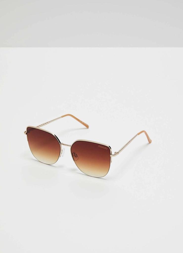 Okulary przeciwsłoneczne z metalowymi oprawkami brązowe