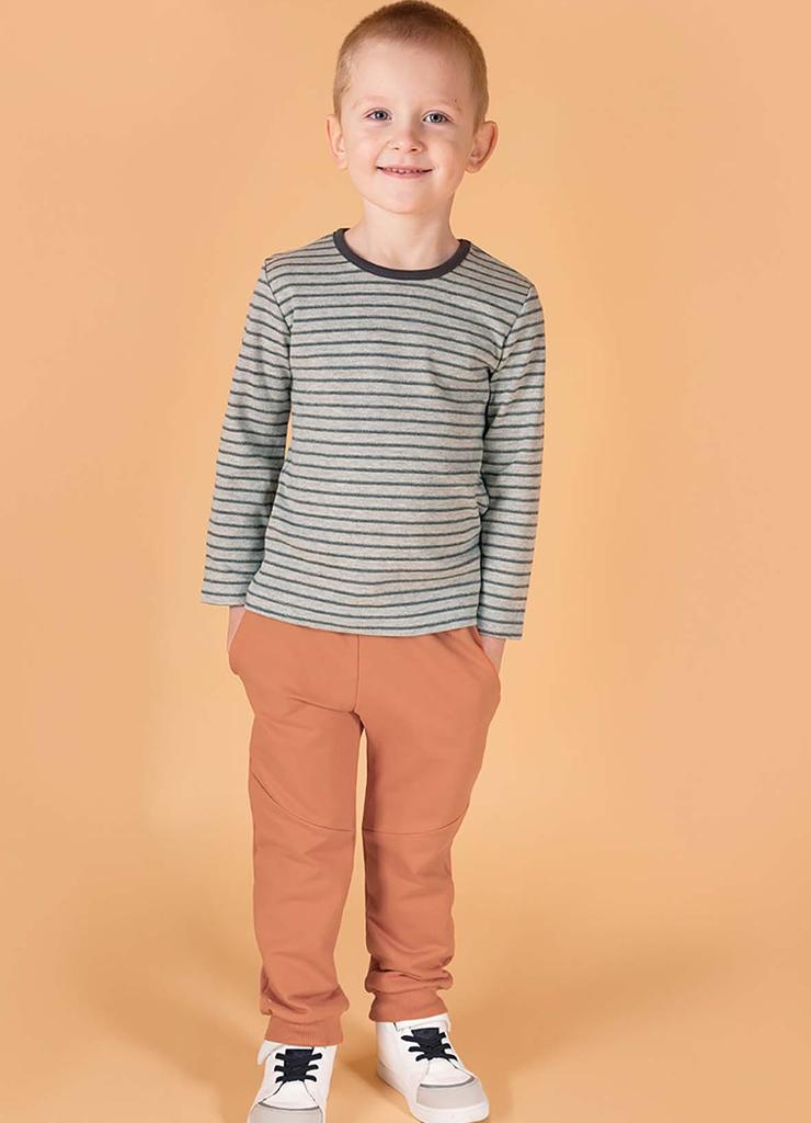 Bawełniane rude spodnie dresowe dla chłopca