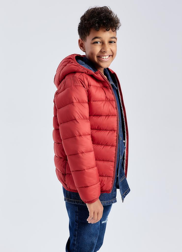 Lekka, pikowana kurtka przejściowa dla dziecka - bordowa - unisex - Limited Edition