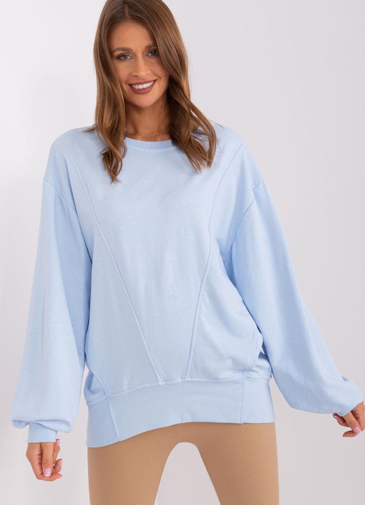 Damska bluza oversize jasny niebieski