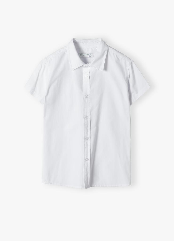 Biała elegancka koszula dla chłopca - krótki rękaw - Max&Mia